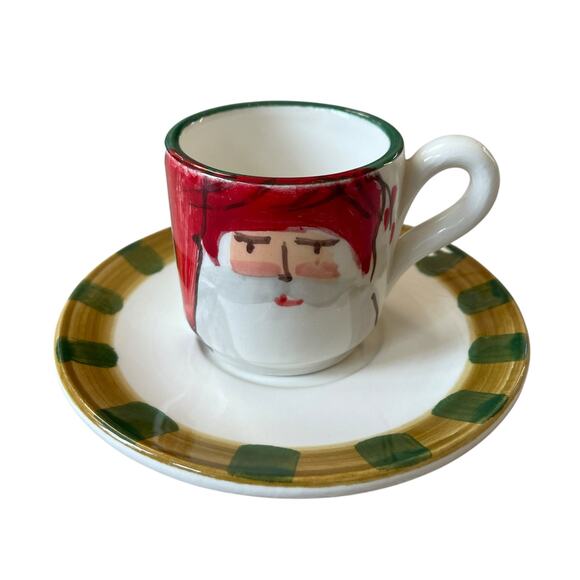 Vietri Old St. Nick Espresso Cup Saucer NEW - Picture 3 of 14